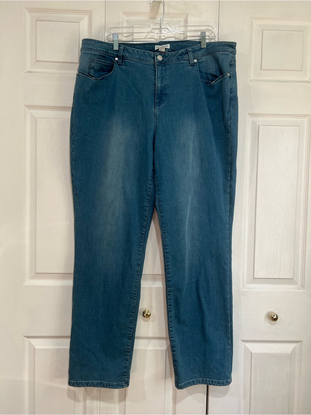 🤎 Coldwater Creek Flannel Lined Blue Denim Jeans - 20W (01087)